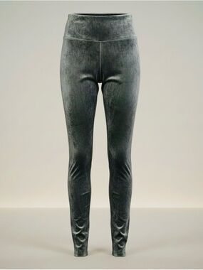 SPANX Women’s Charcoal Green Velvet Leggings - XS, New (Never Worn)